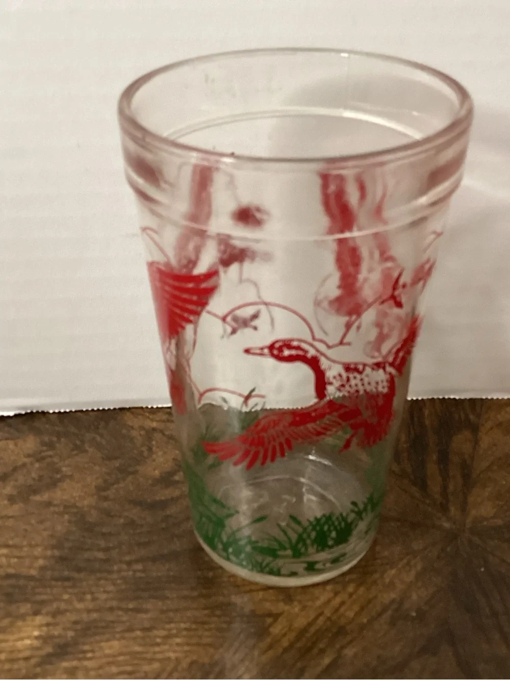 Hazel Atlas Flying Pheasants Drinking Glass Tumbler Vintage